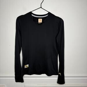 Tracksmith Twilight Black V-Neck Long Sleeve Long Sleeve Womens Small